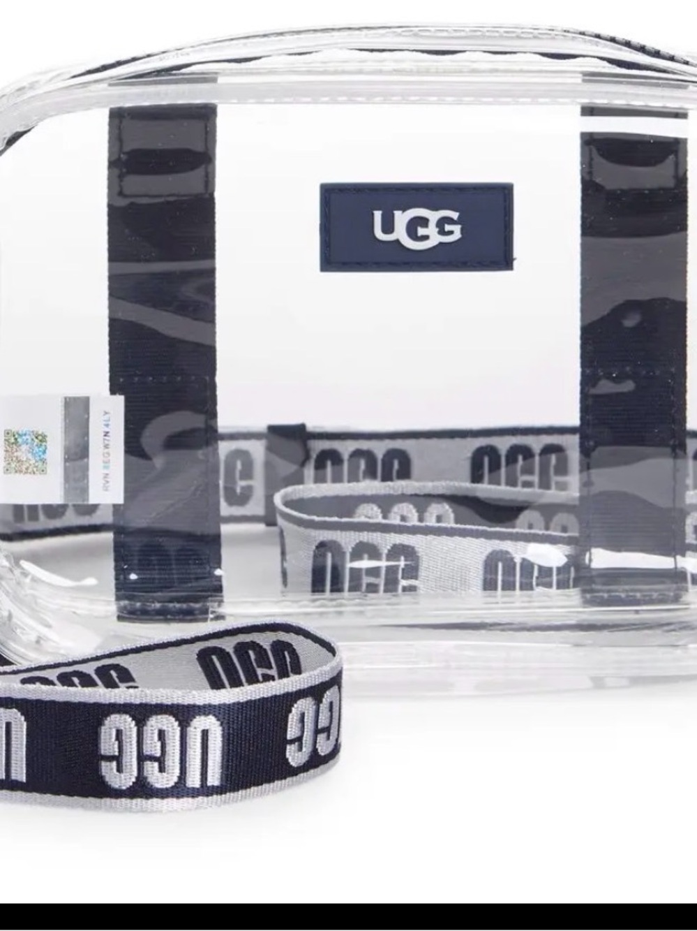 UGG Clear Toiletry Bag with Navy Logo Straps